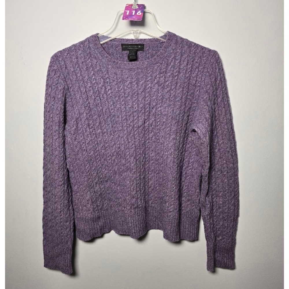 Express Design Studio Womens Sweater Purple Cable Knit Cashmere Blend Size Large